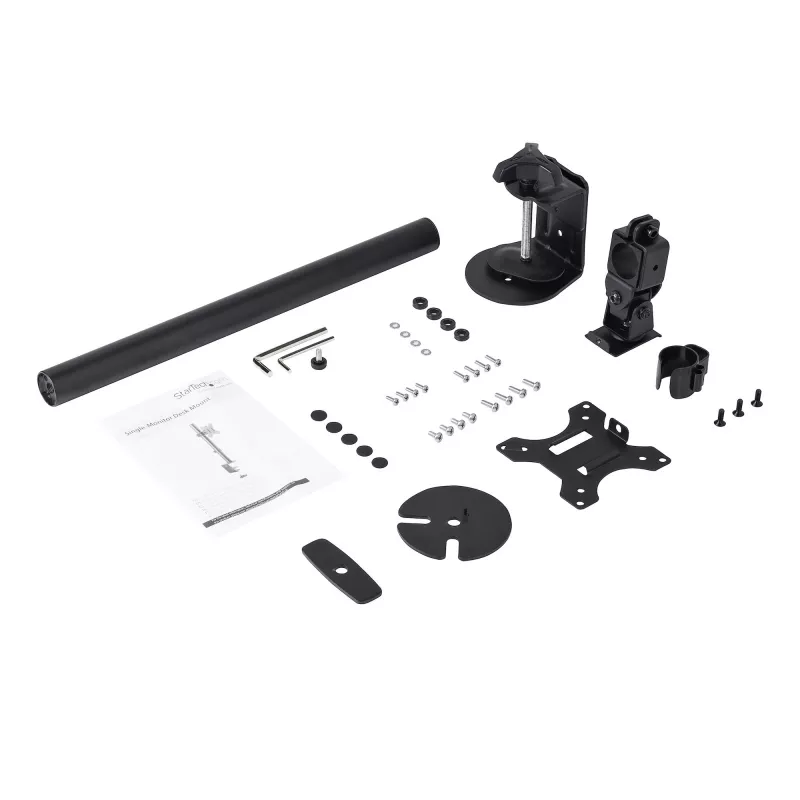 StarTech.com Einzelmonitor-Tischhalterung – Robuste Mastmontage für einen Bildschirm, bis 8 kg, VESA-kompatibel – Ergonomische, höhenverstellbare Monitorhalterung – Tischklemme/Tischdurchführung