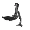 StarTech.com Sit-Stand-Monitorarm – schreibtischmontierbare, verstellbare Sit-Stand-Workstation-Arm für einzelnes 34-Zoll-VESA-Mount-Display – ergonomischer, artikulierender Stehschreibtisch-Konverter mit Tastaturablage