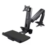 StarTech.com Sit-Stand-Monitorarm – schreibtischmontierbare, verstellbare Sit-Stand-Workstation-Arm für einzelnes 34-Zoll-VESA-Mount-Display – ergonomischer, artikulierender Stehschreibtisch-Konverter mit Tastaturablage