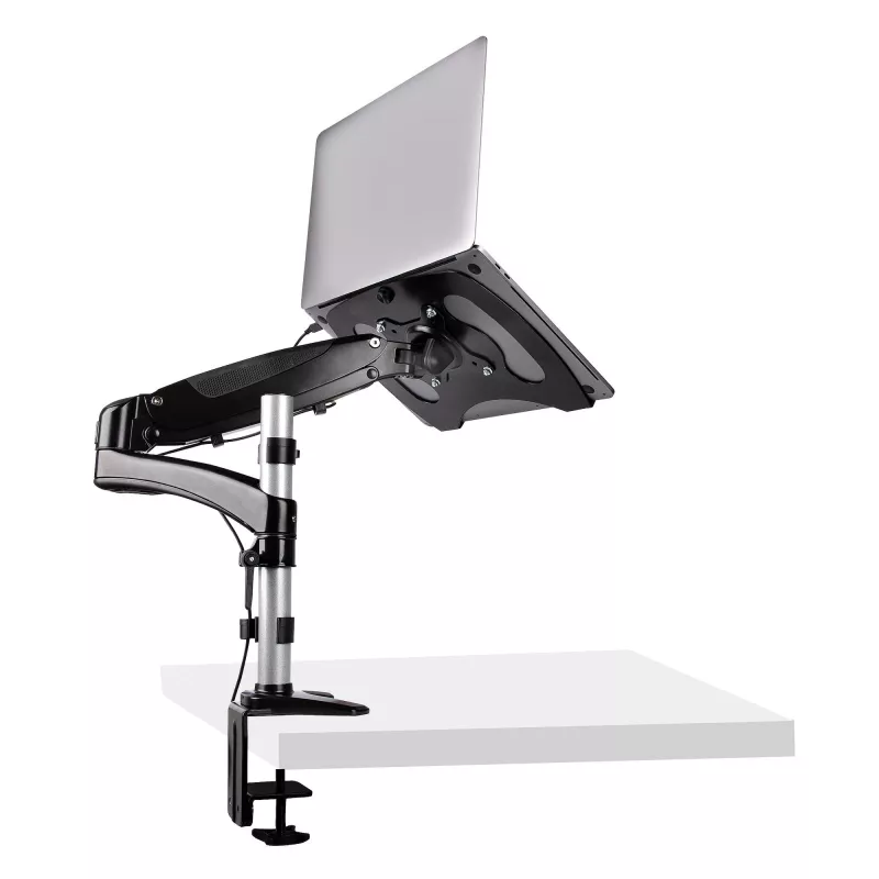 StarTech.com Schreibtischhalterung für Laptops – voll beweglicher Gelenkarm für Laptop oder einzelnen 34-Zoll-Monitor – VESA-Halterungsplatte für Laptops – ergonomisch verstellbarer Notebook-Ständer – Tischklemme