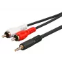 Microconnect AUDLC3G Audiokabel 3 m 3.5mm 2 x RCA Schwarz