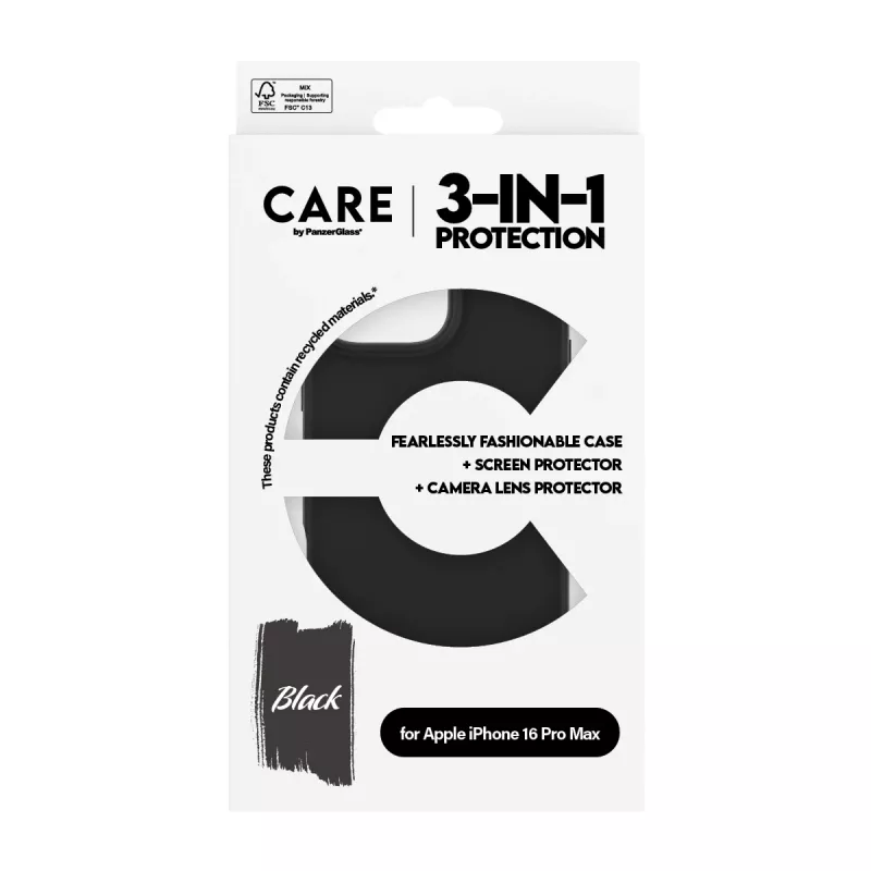 3-in-1 Bundle PanzerGlass CARE by Fashion iPhone 16 Pro Max