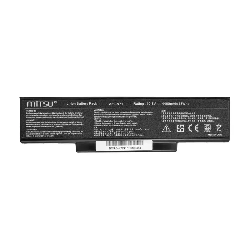 Batterie MITSU für ASUS K72 K73 N73 X77, 4400 mAh, 10,8–11,1 V