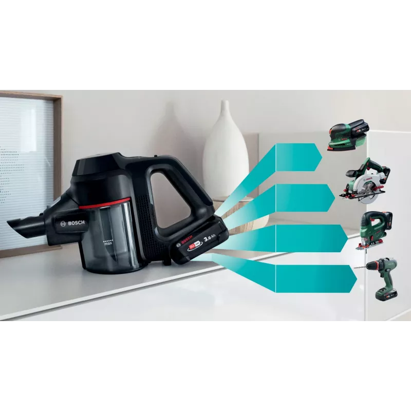 Bosch BCS712XXL Stabstaubsauger/elektrischer Besen Akku Trocken Beutellos 0,3 L Schwarz 3 Ah