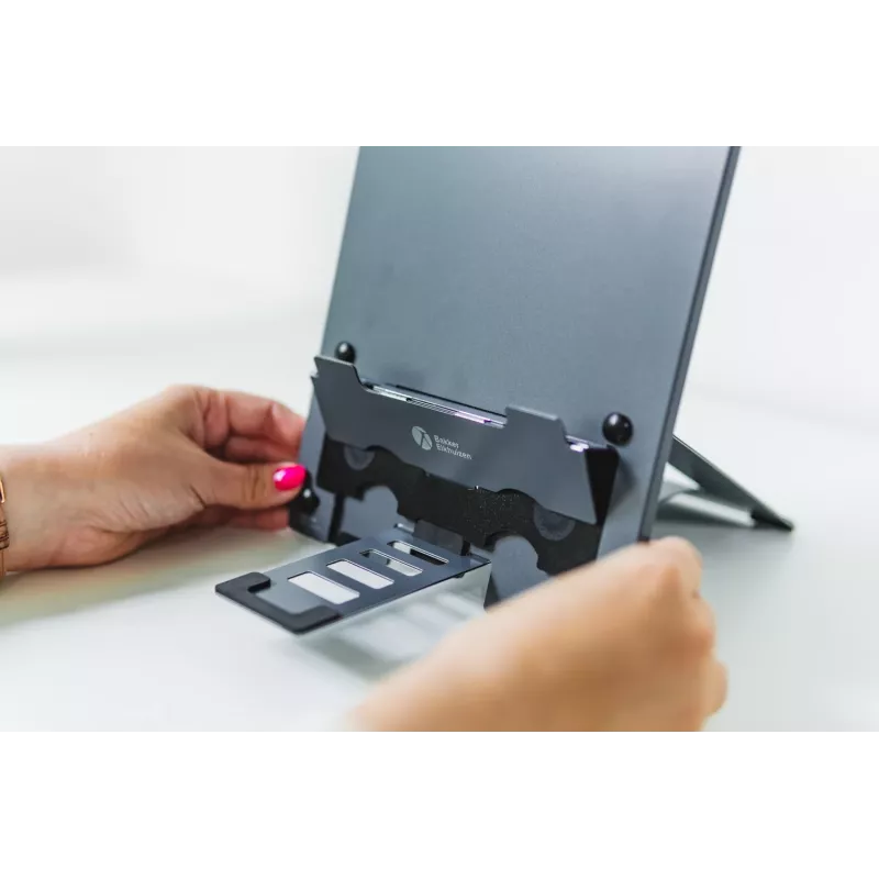 BakkerElkhuizen Ergo-Q Hybrid Pro, Laptop-Ständer, Schwarz, Dunkelgrau, Aluminium, Gummi, Stahl, 25,4 cm (10 Zoll), 40,6 cm (16 Zoll), 25,4 cm (10 Zoll)