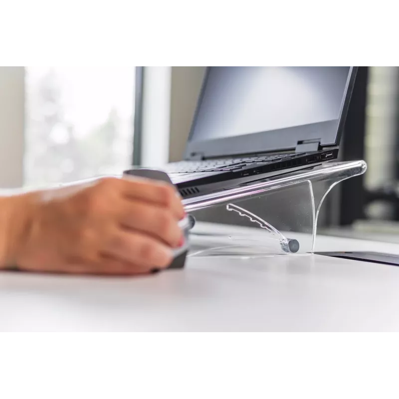 BakkerElkhuizen Q-note 350 Notebook-Ständer, Laptop-Ständer, Transparent, Kunststoff, Stahl, 25,4 cm (10 Zoll), 50,8 cm (20 Zoll), 110 - 230 mm