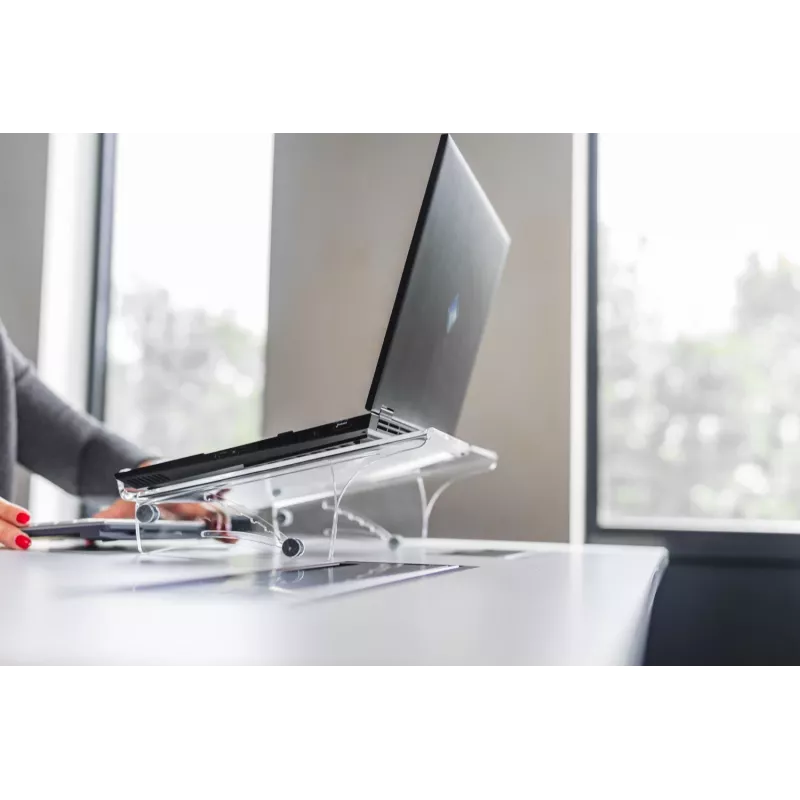 BakkerElkhuizen Q-note 350 Notebook-Ständer, Laptop-Ständer, Transparent, Kunststoff, Stahl, 25,4 cm (10 Zoll), 50,8 cm (20 Zoll), 110 - 230 mm