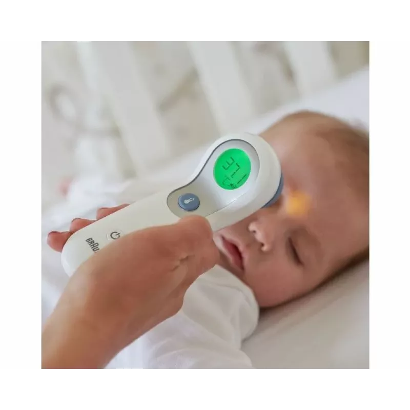 Braun BNT300WE digitales Körperthermometer Fernsensor-Thermometer Weiß Stirn Tasten