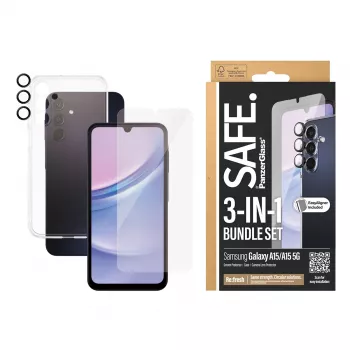 PanzerGlass SAFE. by ® 3-in-1 Schutzpaket Samsung Galaxy A15 | A15 5G