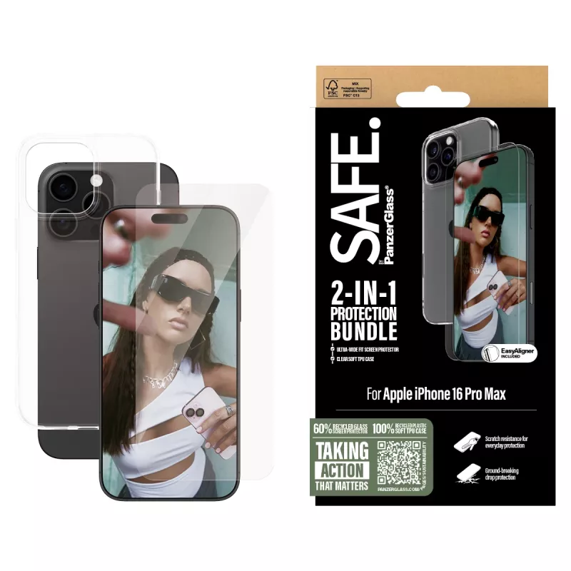 PanzerGlass SAFE. by ® 2-in-1 Schutzpaket iPhone 16 Pro Max