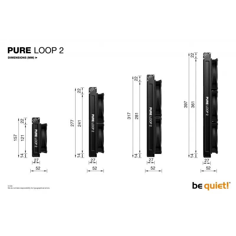 be quiet! Pure Loop 2 | 360mm Prozessor All-in-One-Flüssigkeitskühler 12 cm Schwarz 1 Stk.