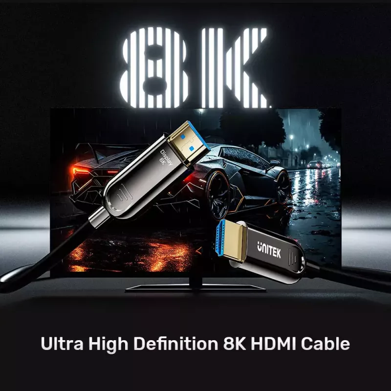 HDMI-Kabel Unitek C11085GY01-20M 20 m HDMI 2.1 48 Gbit/s 4K@144Hz 8K@60Hz Schwarz