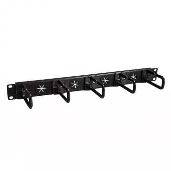 StarTech.com 1U 19 Zoll Kabelmanagement-Organizer – D-Ring-Haken Netzwerk-/Server-Rack-Kabelmanager – Horizontales Kabelpanel für Rechenzentren mit Durchführungslöchern, inkl. Montagematerial – EIA/ECA-310-E