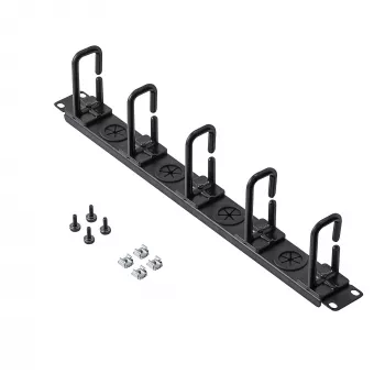 StarTech.com 1U 19 Zoll Kabelmanagement-Organizer – D-Ring-Haken Netzwerk-/Server-Rack-Kabelmanager – Horizontales Kabelpanel für Rechenzentren mit Durchführungslöchern, inkl. Montagematerial – EIA/ECA-310-E