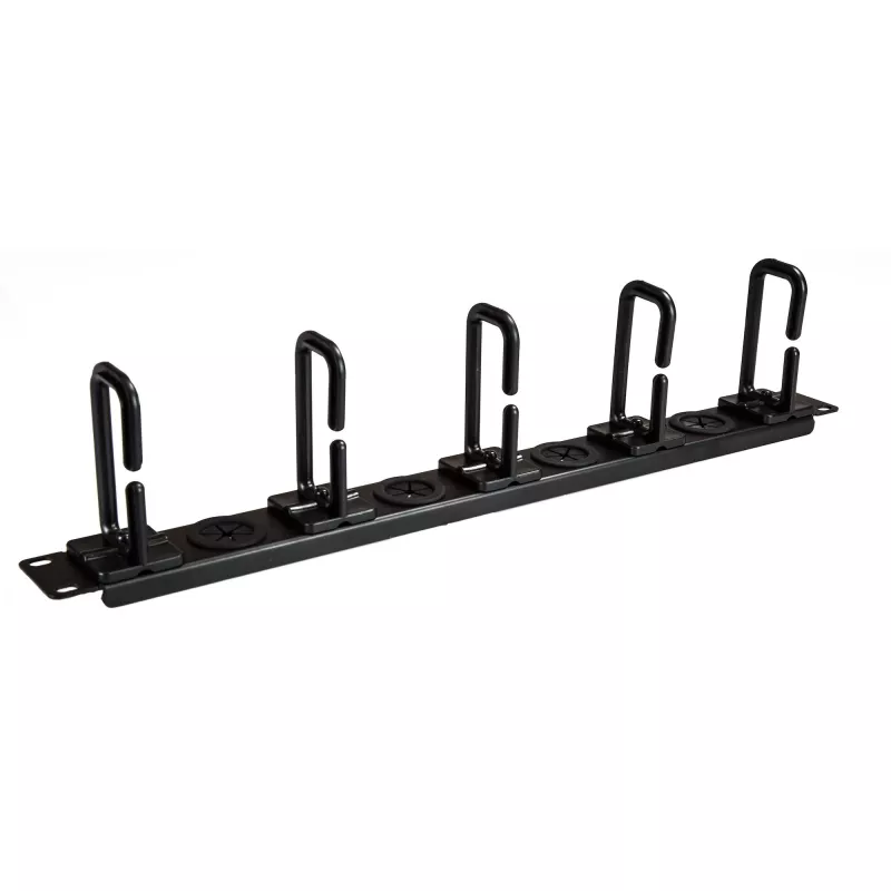 StarTech.com 1U 19 Zoll Kabelmanagement-Organizer – D-Ring-Haken Netzwerk-/Server-Rack-Kabelmanager – Horizontales Kabelpanel für Rechenzentren mit Durchführungslöchern, inkl. Montagematerial – EIA/ECA-310-E