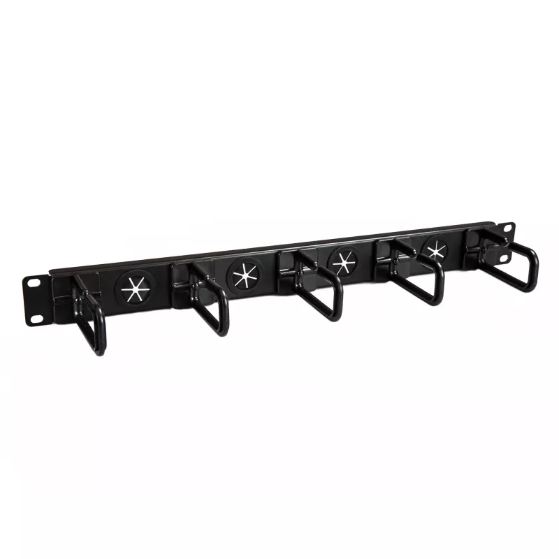 StarTech.com 1U 19 Zoll Kabelmanagement-Organizer – D-Ring-Haken Netzwerk-/Server-Rack-Kabelmanager – Horizontales Kabelpanel für Rechenzentren mit Durchführungslöchern, inkl. Montagematerial – EIA/ECA-310-E