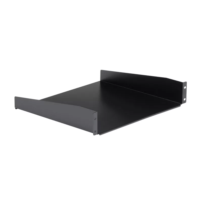 StarTech.com 2HE Server-Rack-Einlegeboden – Universeller Rack-Montage-Auslegerboden für 19-Zoll-Netzwerk-Equipment-Rack & -Schrank – Hochbelastbarer Stahl – Tragfähigkeit 20 kg – 400 mm tiefer Boden, Schwarz