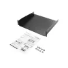 StarTech.com 2HE Server-Rack-Einlegeboden – Universeller Rack-Montage-Auslegerboden für 19-Zoll-Netzwerk-Equipment-Rack & -Schrank – Hochbelastbarer Stahl – Tragfähigkeit 20 kg – 400 mm tiefer Boden, Schwarz