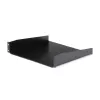 StarTech.com 2HE Server-Rack-Einlegeboden – Universeller Rack-Montage-Auslegerboden für 19-Zoll-Netzwerk-Equipment-Rack & -Schrank – Hochbelastbarer Stahl – Tragfähigkeit 20 kg – 400 mm tiefer Boden, Schwarz