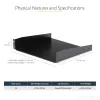 StarTech.com 2HE Server-Rack-Einlegeboden – Universeller Rack-Montage-Auslegerboden für 19-Zoll-Netzwerk-Equipment-Rack & -Schrank – Hochbelastbarer Stahl – Tragfähigkeit 20 kg – 400 mm tiefer Boden, Schwarz