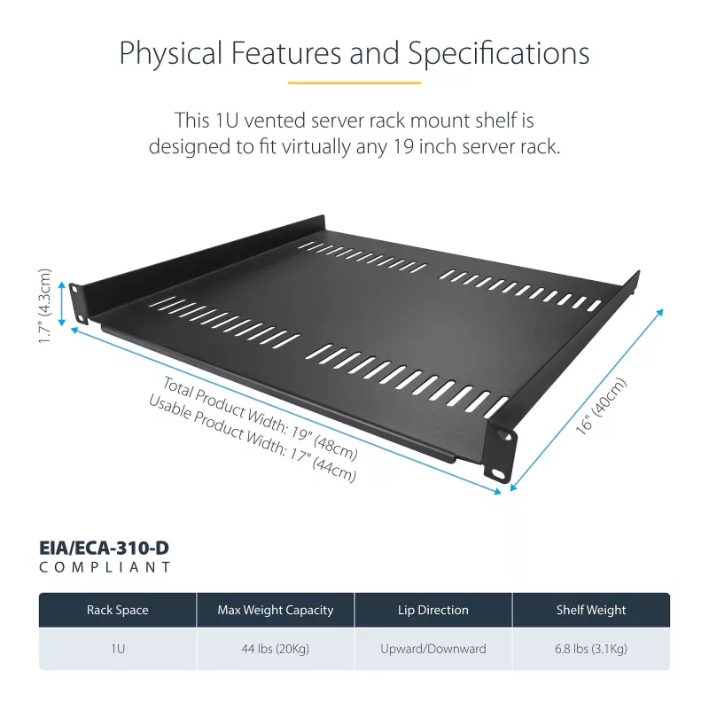 StarTech.com CABSHELF116V2PK Rack-Zubehör Regalboden