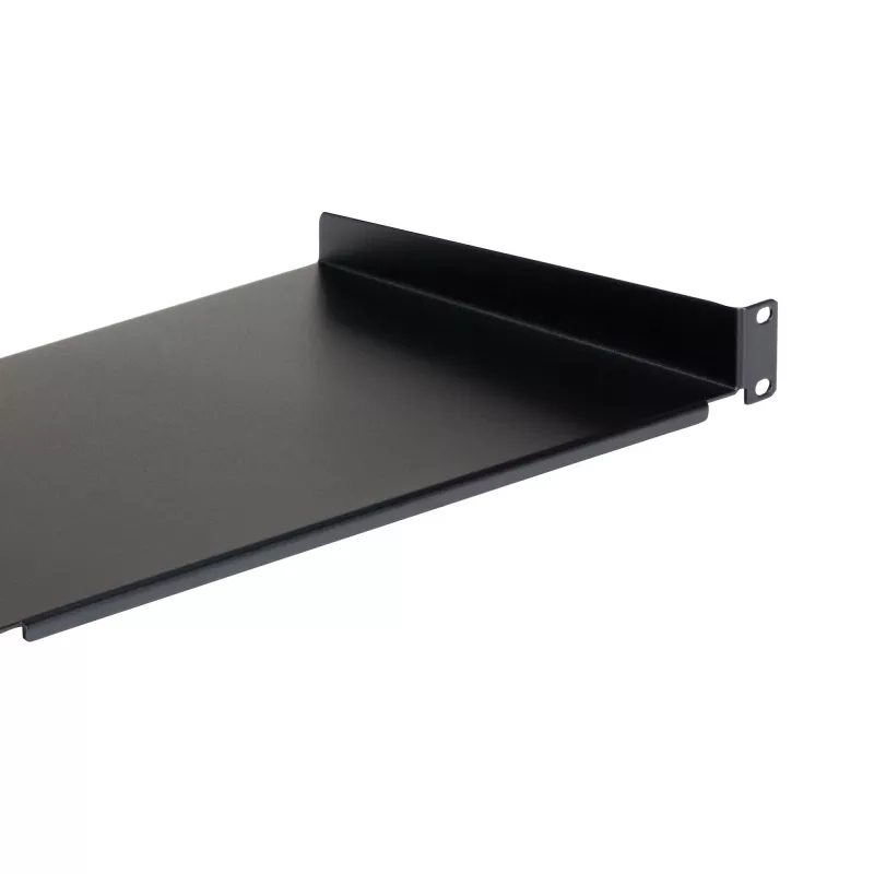 StarTech.com 1U Feste Server-Rack-Montageablage - 25,4 cm tiefe Universal-Kragarm-Ablage aus Stahl für 19-Zoll-AV-/Netzwerk-Equipment-Rack - Robust - Tragfähigkeit 20 kg, Schwarz