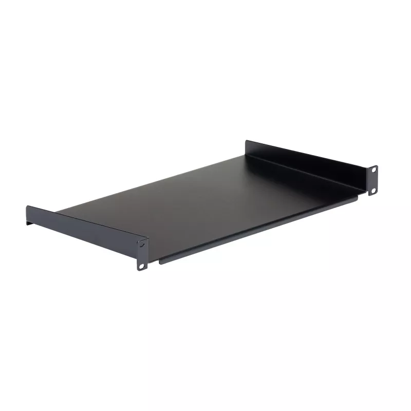 StarTech.com 1U Feste Server-Rack-Montageablage - 25,4 cm tiefe Universal-Kragarm-Ablage aus Stahl für 19-Zoll-AV-/Netzwerk-Equipment-Rack - Robust - Tragfähigkeit 20 kg, Schwarz