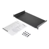 StarTech.com 1U Feste Server-Rack-Montageablage - 25,4 cm tiefe Universal-Kragarm-Ablage aus Stahl für 19-Zoll-AV-/Netzwerk-Equipment-Rack - Robust - Tragfähigkeit 20 kg, Schwarz