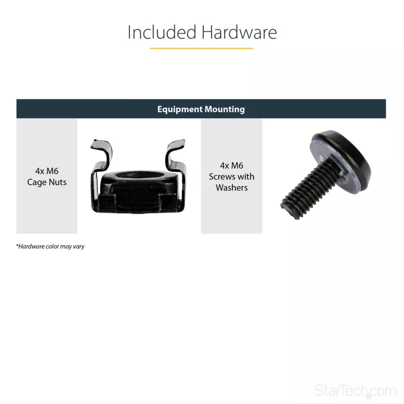 StarTech.com 1U Feste Server-Rack-Montageablage - 25,4 cm tiefe Universal-Kragarm-Ablage aus Stahl für 19-Zoll-AV-/Netzwerk-Equipment-Rack - Robust - Tragfähigkeit 20 kg, Schwarz