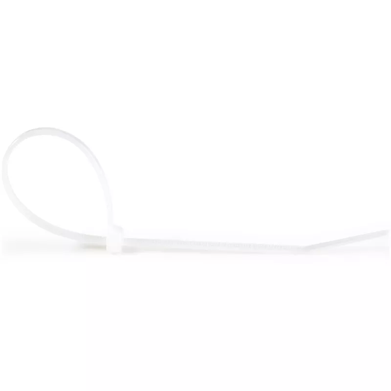 StarTech.com 20 cm Kabelbinder – 4 mm breit, 55 mm Bündeldurchmesser, 22 kg Zugfestigkeit, selbstsichernde Nylon-Kabelbinder mit gebogener Spitze – 94V-2/UL-gelistet, 100er-Pack – Weiß