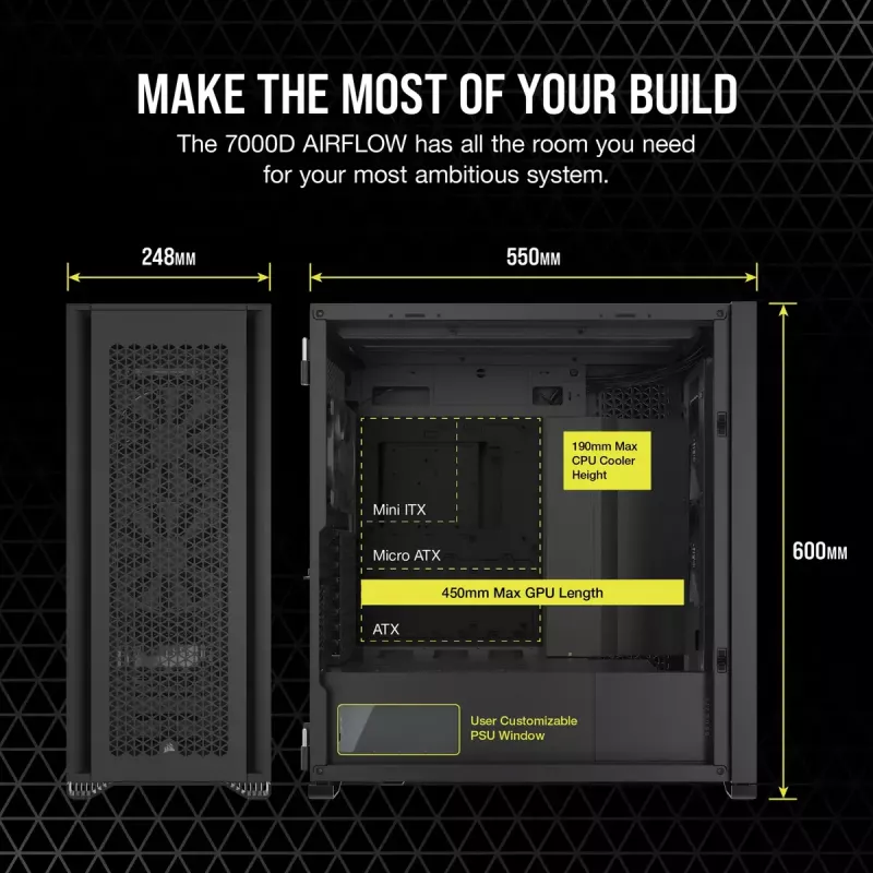 PC-Gehäuse Corsair 7000D Airflow Full Tower Schwarz