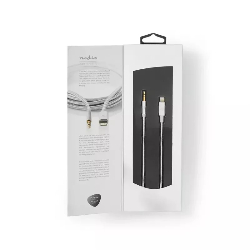 Nedis CCTB39940AL10 Lightning-Kabel 1m Aluminium 3,5-mm-Anschluss