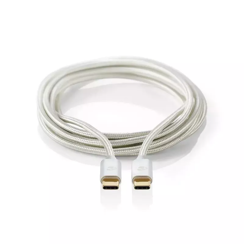 USB-Kabel Nedis CCTB60800AL20 USB 2.0 2 m USB C Silber