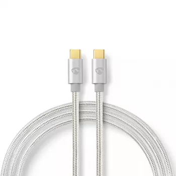 USB-Kabel Nedis CCTB60800AL20 USB 2.0 2 m USB C Silber
