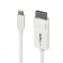 StarTech.com 6ft (2m) USB-C auf DisplayPort 1.2 Kabel, bidirektional, 4K 60Hz, Weiß, Videoadapterkabel für Apple MacBook Pro / Air M1 M2 M3 M4, Mac Mini / Studio, Thunderbolt-kompatibel