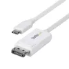 StarTech.com 6ft (2m) USB-C auf DisplayPort 1.2 Kabel, bidirektional, 4K 60Hz, Weiß, Videoadapterkabel für Apple MacBook Pro / Air M1 M2 M3 M4, Mac Mini / Studio, Thunderbolt-kompatibel