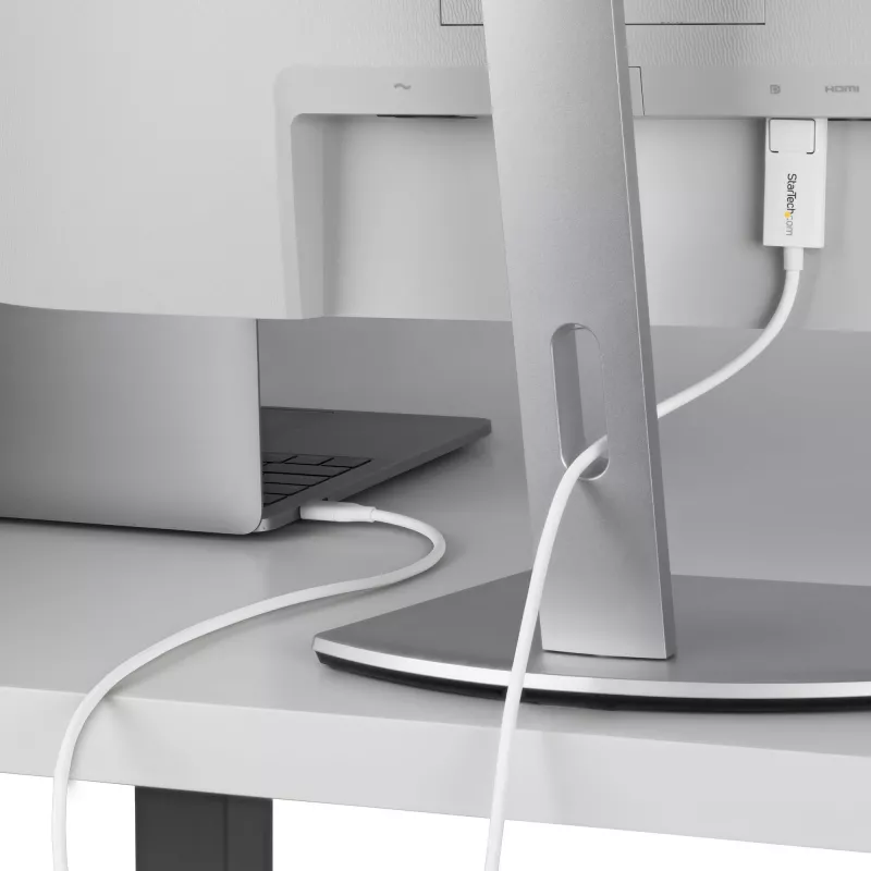 StarTech.com 6ft (2m) USB-C auf DisplayPort 1.2 Kabel, bidirektional, 4K 60Hz, Weiß, Videoadapterkabel für Apple MacBook Pro / Air M1 M2 M3 M4, Mac Mini / Studio, Thunderbolt-kompatibel