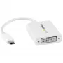 StarTech.com USB-C zu DVI Adapter - Weiß, 3.2 Gen 2 (3.1 Gen 2), USB Typ-C, DVI-Ausgang, 1920 x 1200 Pixel