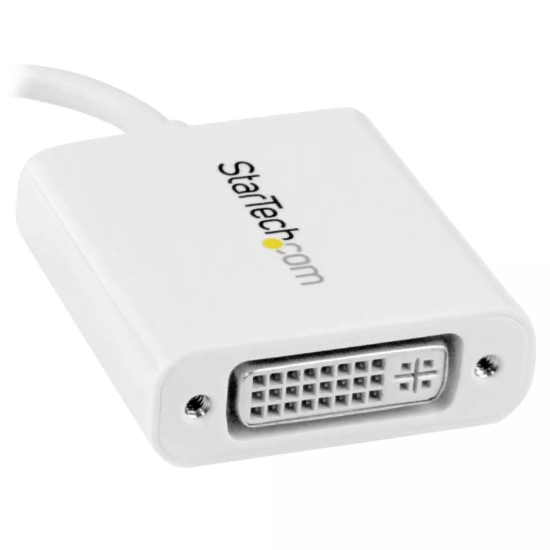 StarTech.com USB-C zu DVI Adapter - Weiß, 3.2 Gen 2 (3.1 Gen 2), USB Typ-C, DVI-Ausgang, 1920 x 1200 Pixel