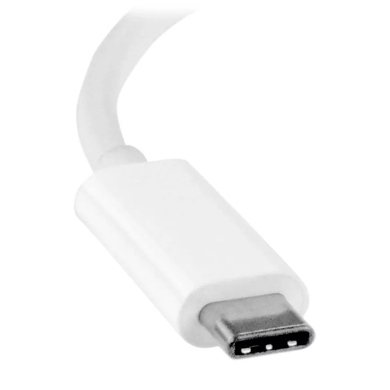 StarTech.com USB-C zu DVI Adapter - Weiß, 3.2 Gen 2 (3.1 Gen 2), USB Typ-C, DVI-Ausgang, 1920 x 1200 Pixel