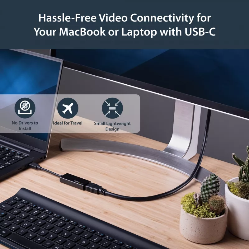 StarTech.com USB-C zu HDMI Adapter mit 4K 30Hz - Schwarz, 3.2 Gen 2 (3.1 Gen 2), USB Type-C, HDMI-Ausgang, 3840 x 2160 Pixel