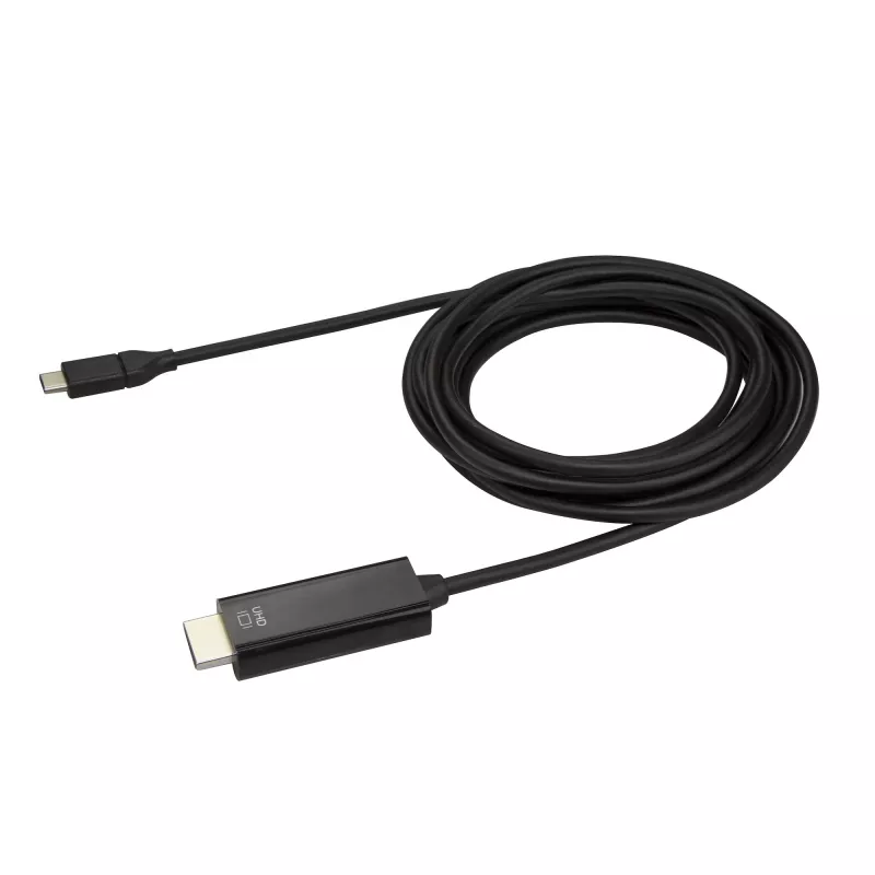 StarTech.com 3m USB-C-auf-HDMI-Kabel – 4K 60Hz USB Type-C auf HDMI 2.0 Videoadapterkabel – Thunderbolt 3 kompatibel – Laptop zu HDMI Monitor/Display – DP 1.2 Alt Mode HBR2 – Schwarz