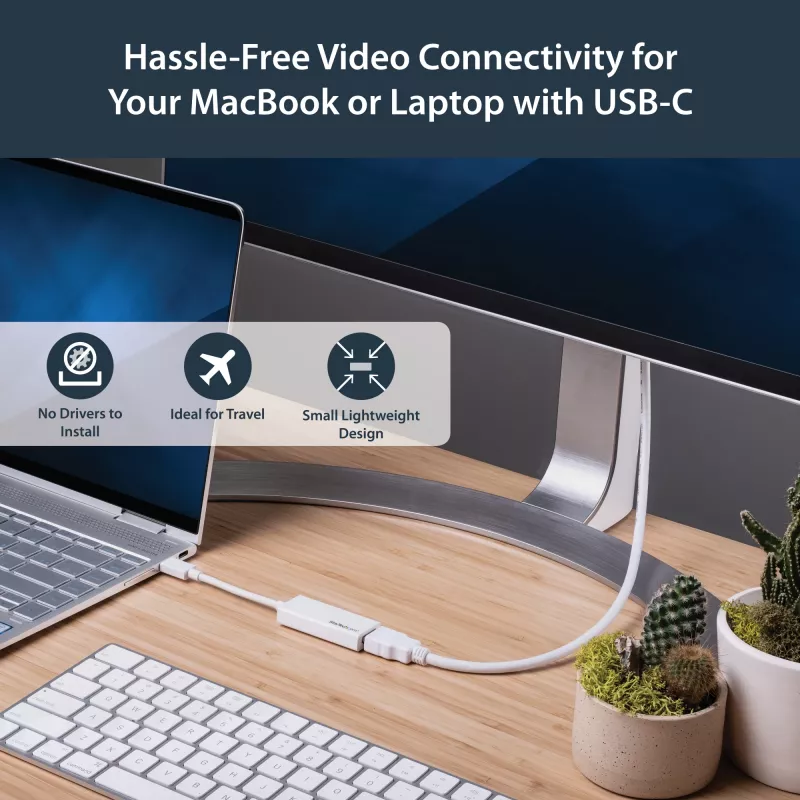 StarTech.com USB-C auf HDMI Adapter - Weiß - 4K 60Hz, USB Typ-C, HDMI-Ausgang, 3840 x 2160 Pixel
