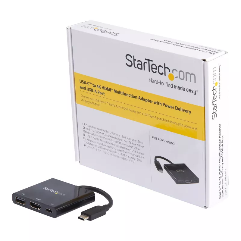 StarTech.com USB-C Multiport-Adapter mit HDMI – USB 3.0 Port – 60W PD – Schwarz