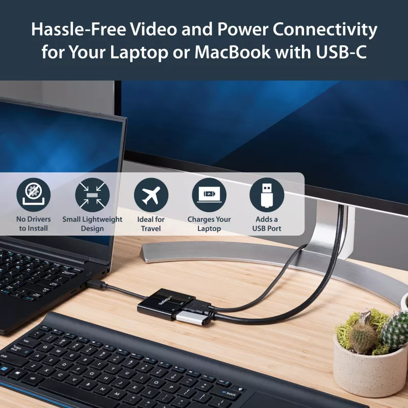 StarTech.com USB-C Multiport-Adapter mit HDMI – USB 3.0 Port – 60W PD – Schwarz