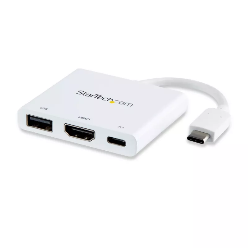 StarTech.com USB-C Multiport-Adapter mit HDMI – USB-3.0-Anschluss – 60 W PD – Weiß