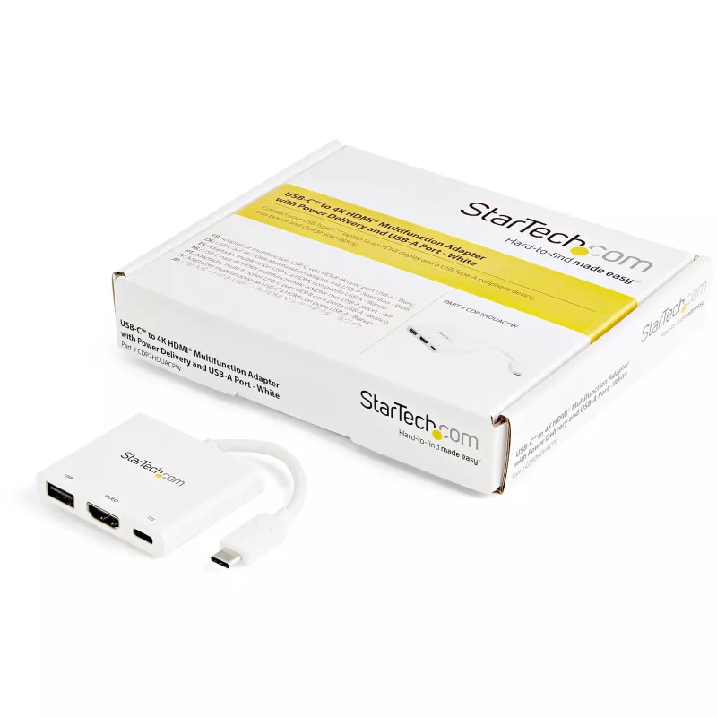 StarTech.com USB-C Multiport-Adapter mit HDMI – USB-3.0-Anschluss – 60 W PD – Weiß