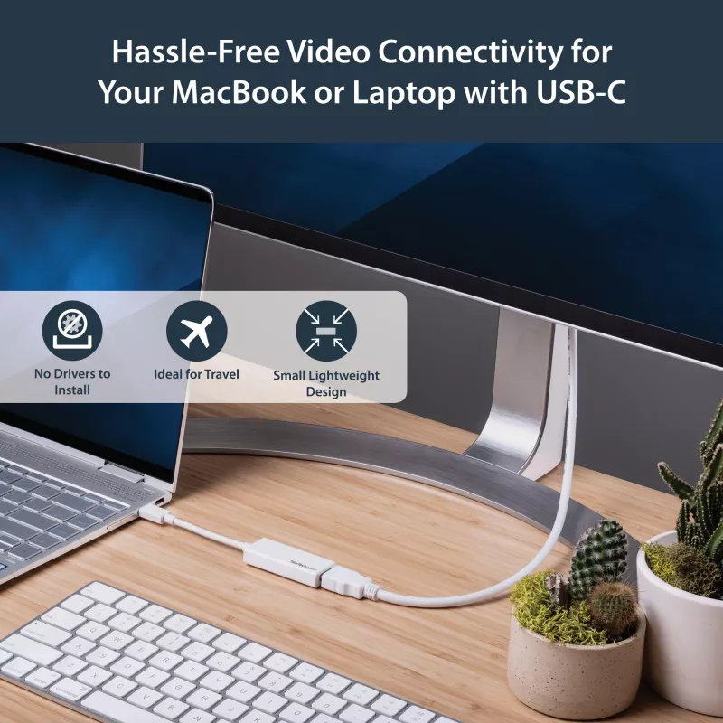 StarTech.com USB-C auf HDMI Adapter mit 4K 30Hz - Weiß, USB Type-C, HDMI-Ausgang, 3840 x 2160 Pixel