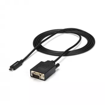 StarTech.com 1,8 m USB-C-auf-VGA-Kabel – 1920 x 1200/1080p USB-Typ-C-zu-VGA-Video-Aktivadapterkabel – Thunderbolt 3-kompatibel – Laptop zu VGA-Monitor/Projektor – DP Alt Mode HBR2