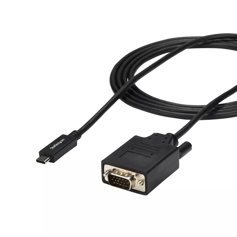 StarTech.com 1,8 m USB-C-auf-VGA-Kabel – 1920 x 1200/1080p USB-Typ-C-zu-VGA-Video-Aktivadapterkabel – Thunderbolt 3-kompatibel – Laptop zu VGA-Monitor/Projektor – DP Alt Mode HBR2